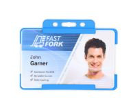 Light Blue Single-Sided Open Faced ID Card Holders - Landscape (Pack of 100)